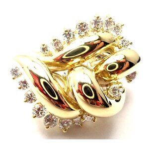 Rare! Authentic Tiffany & Co 18k Yellow Gold Diamond Swirl Earrings​